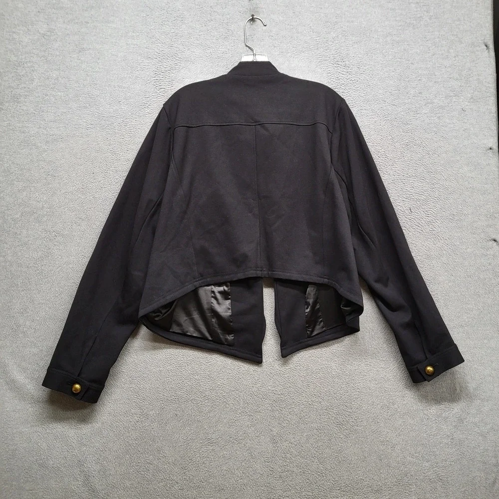 Torrid Women Jacket 3 Black Nylon Polyester Military Editorial Button Luxe Ponte